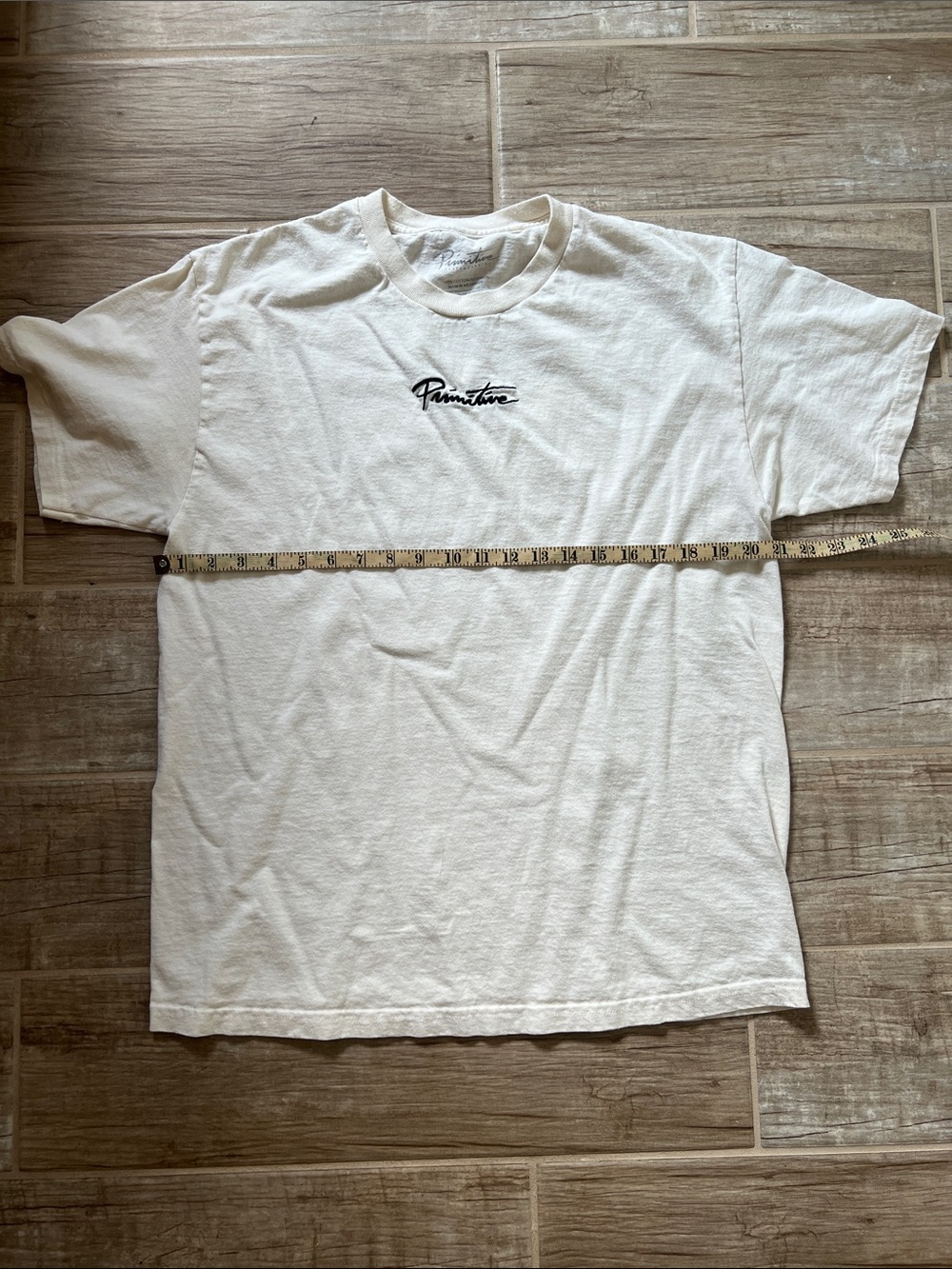 Primitive White Short Sleeve Tee with Black Script Logo